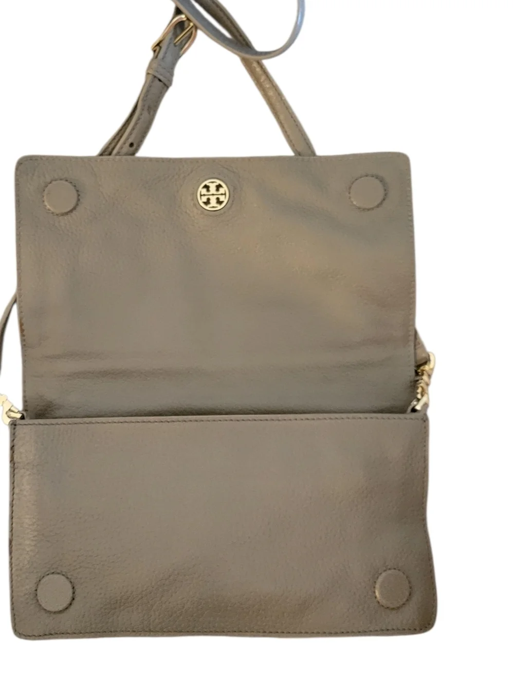 Tory Burch Gray Crossbody Leather Handbag